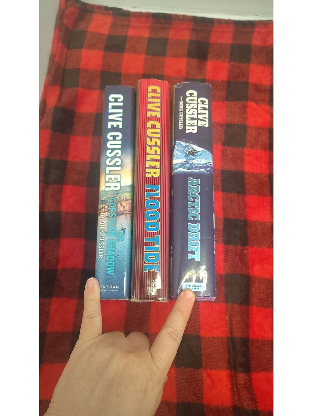 Clive Cussler 3 Hardcover Book Lot Flood Tide Arctic Drift The Corsican Shadow